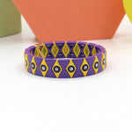 Load image into Gallery viewer, Evil Eye Rhombus Cuff Steel Stove-Enameled Elastic S5P152