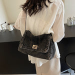 Load image into Gallery viewer, Women's Large Denim Chain Strap Tote Crossbody Bag N6J206