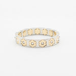 Load image into Gallery viewer, Floral Cuff Enamel Steel Crystal-Studded Elastic S5P141