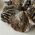 Load image into Gallery viewer, Leopard Print Satin Large Scrunchy Women S5P767