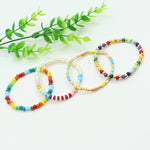 Load image into Gallery viewer, Rainbow Bamboo Pearl Enamel Beads Alloy Bracelet S5P033