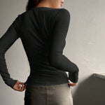 Load image into Gallery viewer, Single Breast Round Neck T-Shirt Women N5A611