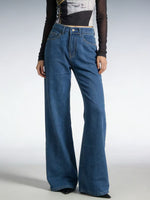 Load image into Gallery viewer, Relaxed Wide Leg Straight Fit Denim Jeans Women N6D162
