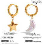 Load image into Gallery viewer, Star Moon Clip-On Earrings Steel 18K Gold-Plated S5P158