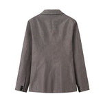 Load image into Gallery viewer, Grey Double Breasted Blazer Casual Versatile Style N5A781