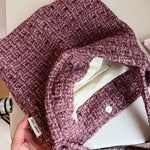 Load image into Gallery viewer, Dusty Pink Tweed Shoulder Bag Women Vintage Woven S5P705