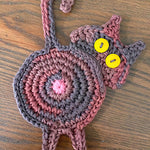 Load image into Gallery viewer, Knitted Cat Butt Coaster Handmade Cotton Mat N6G108