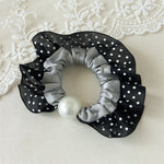 Load image into Gallery viewer, Polka Dot Pearl Mini Scrunchie High Elasticity Women N6H186