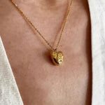 Load image into Gallery viewer, Hammered Heart Necklace Women Meteorite Enamel S5P888