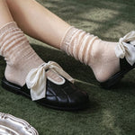 Load image into Gallery viewer, Bow Tie Mule Slippers Flat Hidden Height Slip-On N6H039