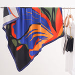 Load image into Gallery viewer, Retro Graffiti Niche Blue 90x90 Poly Scarf Women M5A357