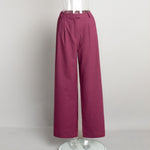 Load image into Gallery viewer, Linen Blend Wide Leg Trousers Women Multiple Colors N5A549