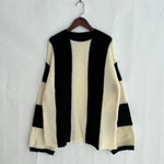 Load image into Gallery viewer, Oversized Stripe Knit Sweater Women Pink Black Color N5A831