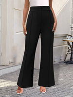 Load image into Gallery viewer, Black Flare Pants Office Casual High Waist Wide Leg N5A900