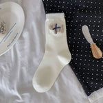 Load image into Gallery viewer, Button Polka Dot Bow Socks Women Style M5A009