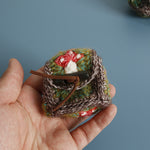 Load image into Gallery viewer, Crochet Mushroom Earphone Case Square Mini Pouch N6G046