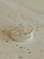 Load image into Gallery viewer, Lace Diamond Adjustable Silver Ring Women N6C002