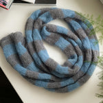Load image into Gallery viewer, Mohair Blend Long Loop Scarf Striped Pattern M5A082