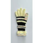 Load image into Gallery viewer, Multi Material Striped Fingerless Gloves Women S5P679