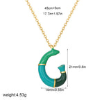 Load image into Gallery viewer, Alphabet Enamel Capsule Necklace Steel Gradient Color S5P234