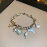 Load image into Gallery viewer, Ocean Charm Bracelet Adjustable Pearl Chain N6A144