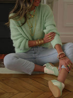 Load image into Gallery viewer, Soft Relaxed Ribbed Round Neck Knit Pullover Women N6G266