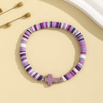 Load image into Gallery viewer, Turquoise Cross Stretch Bracelet S5P612