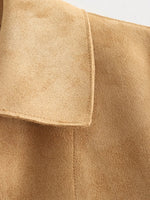 Load image into Gallery viewer, Dark Brown Suede Jacket Chanel inspired Two Pocket N5A741