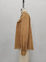 Load image into Gallery viewer, Suede Notch Lapel Multi-Pocket Loose Jacket Women N6C128