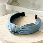 Load image into Gallery viewer, Denim Knot Accent Wide Headband High Crown Contour S5P447