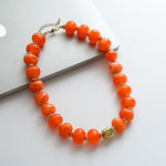 Load image into Gallery viewer, Vintage Acrylic Ombré Beaded Geometric Necklace N6H068