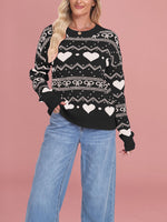 Load image into Gallery viewer, Heart Jacquard Knit Pullover Women Casual N5A910