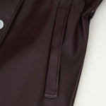 Load image into Gallery viewer, PU Leather Trench Coat Women Stand Collar N5A717