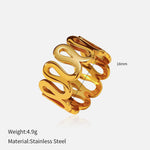 Load image into Gallery viewer, Geometric Punk Ring 18K Steel Minimalist Bold Edge S5P013