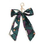 Load image into Gallery viewer, Satin Bow Geometric Pattern Keychain Bag Charm N6G116