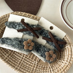 Load image into Gallery viewer, Gray Plush Hair Clip Women Flower Bow Side Barrettes S5P762