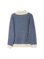 Load image into Gallery viewer, High Neck Long Sleeve Colorblock Knit Sweater Women N6H274