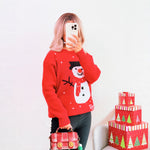 Load image into Gallery viewer, Snowman Christmas Pullover Sweater Women N5A623