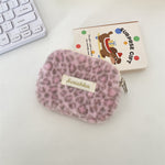 Load image into Gallery viewer, Leopard Print Faux Fur Pouch ID Card Coin Wallet S5P858