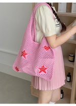 Load image into Gallery viewer, Vintage Heart Openwork Crochet Tote Bag Women N6C058