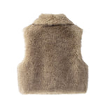Load image into Gallery viewer, Faux Fur Vest Women Beige N5A554