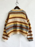 Load image into Gallery viewer, Tie Dye Stripe Pullover Gradient Faux Mink Knit N5A835
