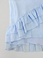 Load image into Gallery viewer, Light Blue Chiffon Cape Dress Women Half High Neck N5A925