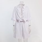 Load image into Gallery viewer, Vacation Long Sleeve Shirt Shorts Lounge Set Women N6A109