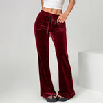 Load image into Gallery viewer, Velvet Flare Pants Office Wide Leg Corduroy Drape N5A819