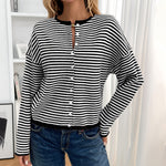 Load image into Gallery viewer, Striped Knit Cardigan Women Multiple Colors N5A732