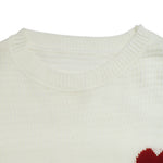 Load image into Gallery viewer, White Heart Jacquard Sweater Knit Layering Pullover N5A814