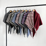 Load image into Gallery viewer, Triangle Wool Blend Shawl Cape Stripe Patchwork N6H308