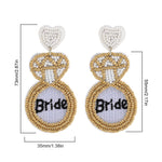 Load image into Gallery viewer, Hand Woven Glass Seed Bead Dangle Earrings S5P217