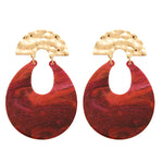 Load image into Gallery viewer, Huggie Resin Earrings U-Shaped Silver-Plated Swirled S5P112